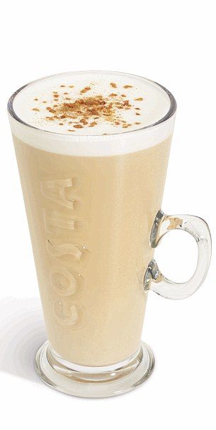 how many calories in a costa hot chocolate with almond milk